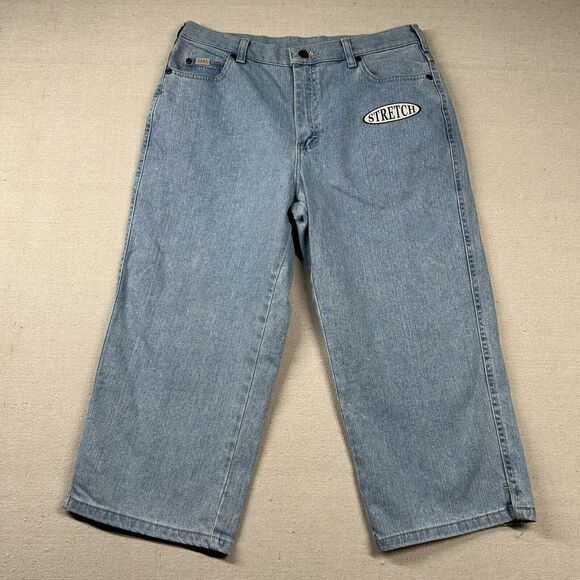 Vintage Lee Jeans Womens 10 Relaxed Fit Capri 31x20 Crop Straight Wide Y2K Baggy - Picture 1 of 15